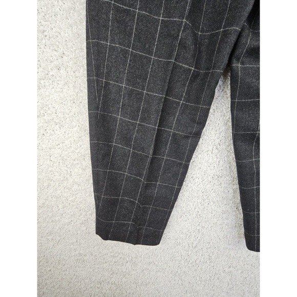 Vintage Liz Claiborne Windowpane Plaid Wool Pants Petites Size 10 Made USA Black - Picture 11 of 13